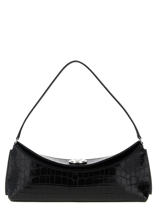 La Pochette Ovalo in Croc-Embossed Calfskin