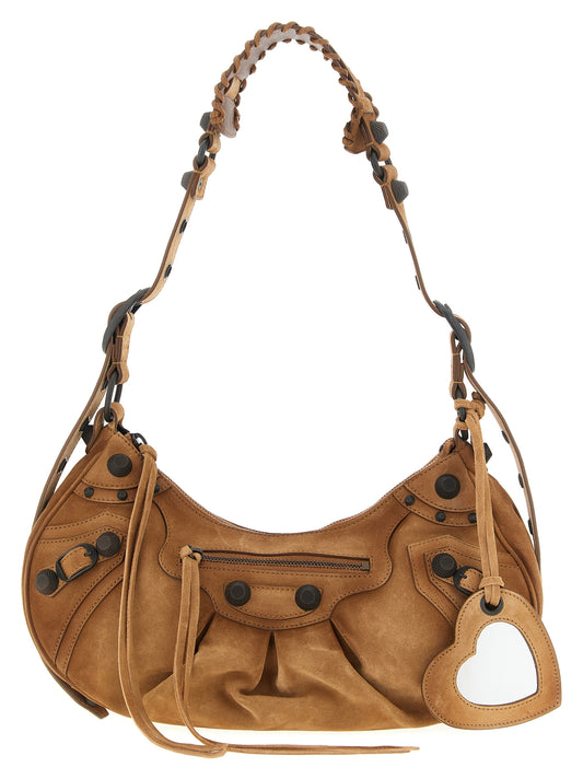 Petit sac porté épaule Le Cagole en daim