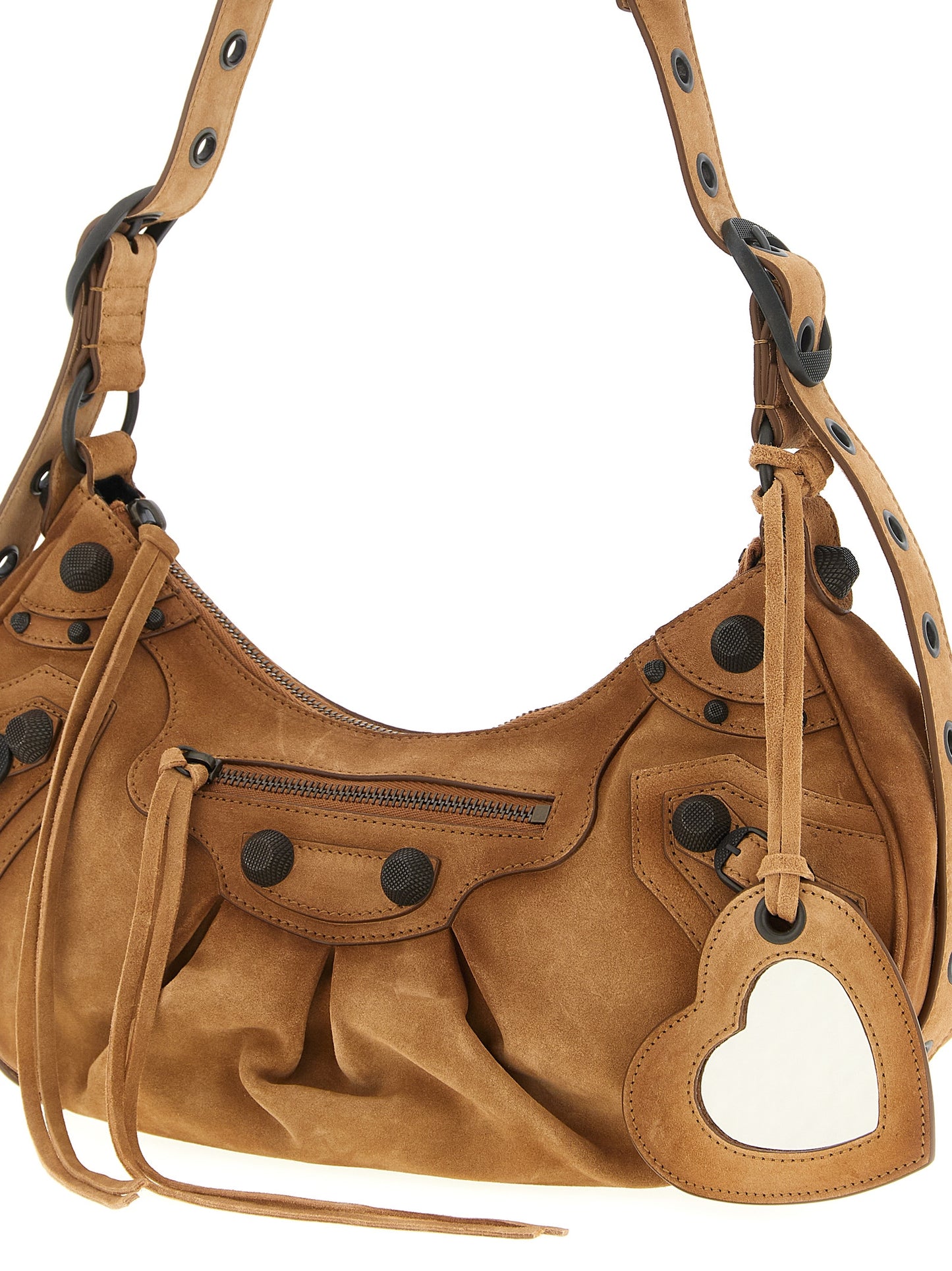 Le Cagole Small Shoulder Bag in Suede