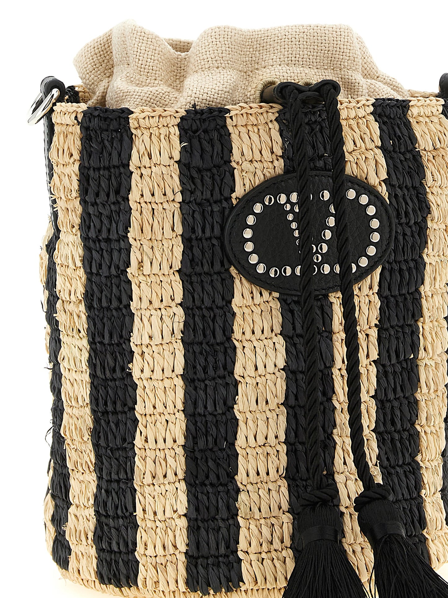 Petit sac seau en raphia