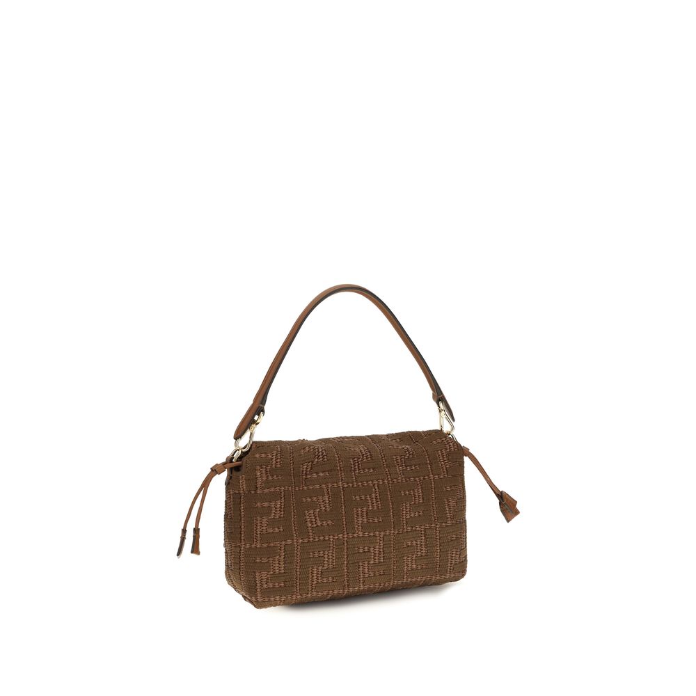 Sac Mamma Baguette moyen en tissu effet raphia