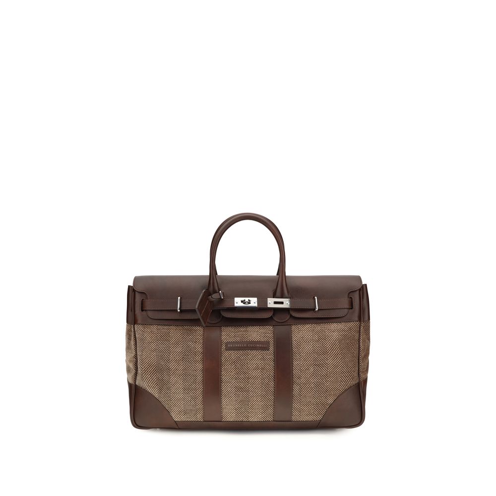Bolso Country en tejido técnico y piel de becerro
