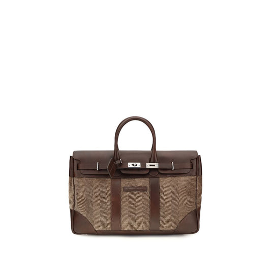 Bolso Country en tejido técnico y piel de becerro