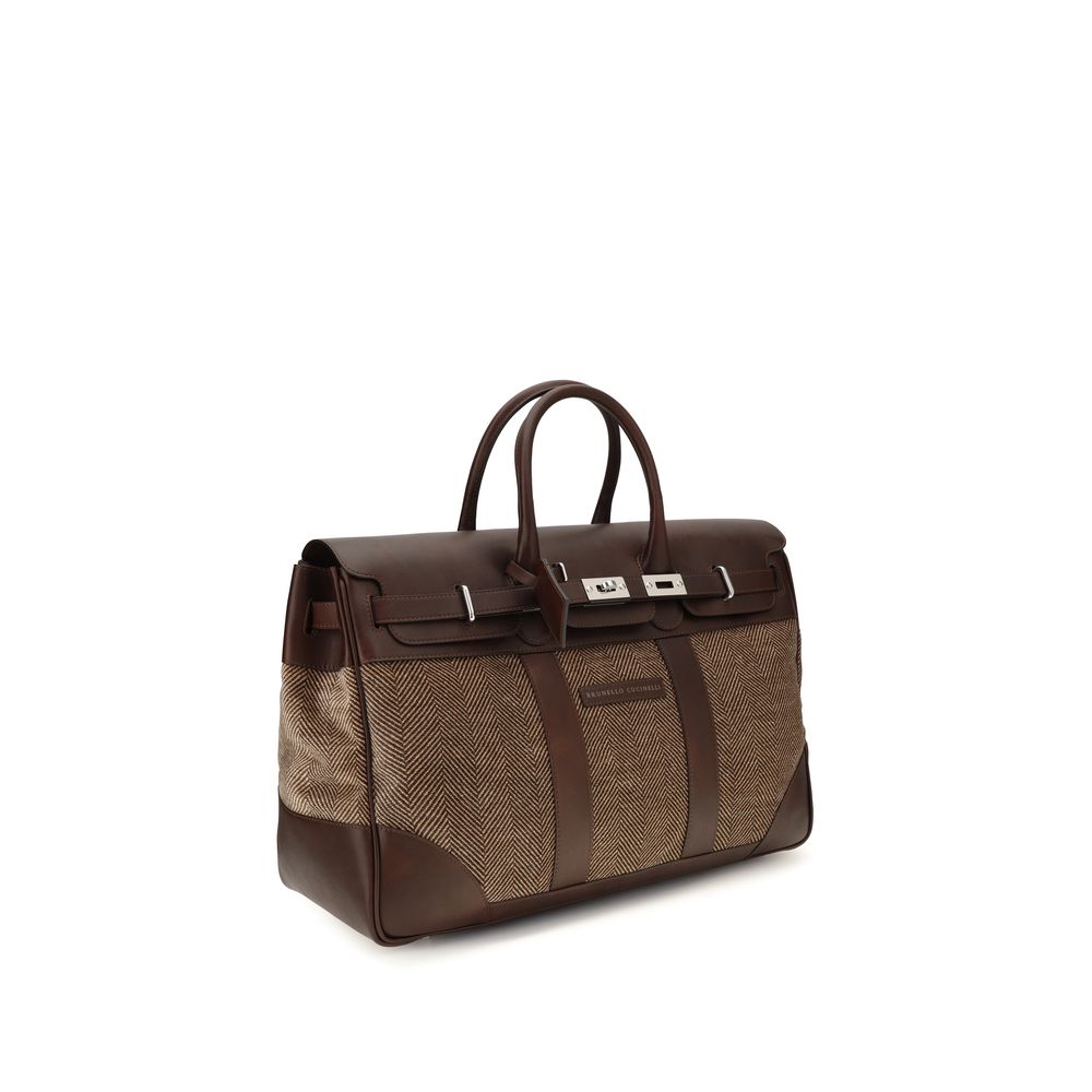 Bolso Country en tejido técnico y piel de becerro