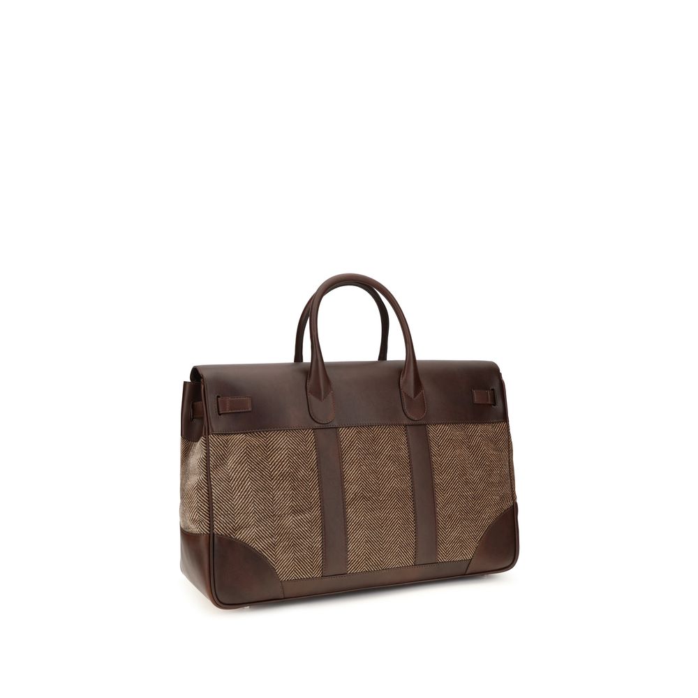 Bolso Country en tejido técnico y piel de becerro