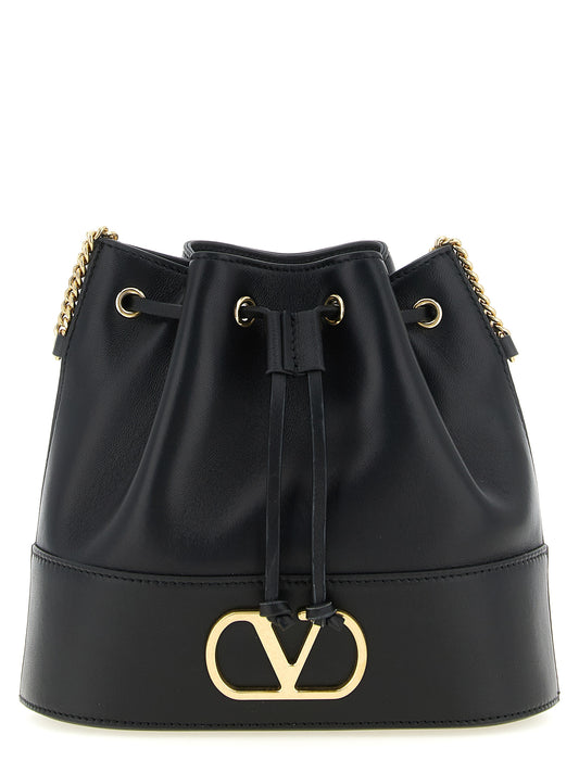 Mini bolso tipo cubo VLogo Signature en piel napa
