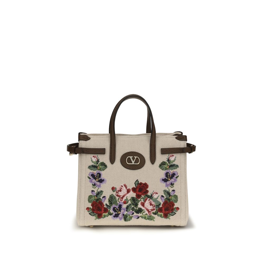 Bolso shopping Antibes pequeño en lino bordado