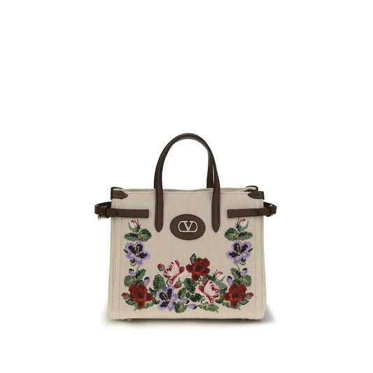 Bolso shopping Antibes pequeño en lino bordado