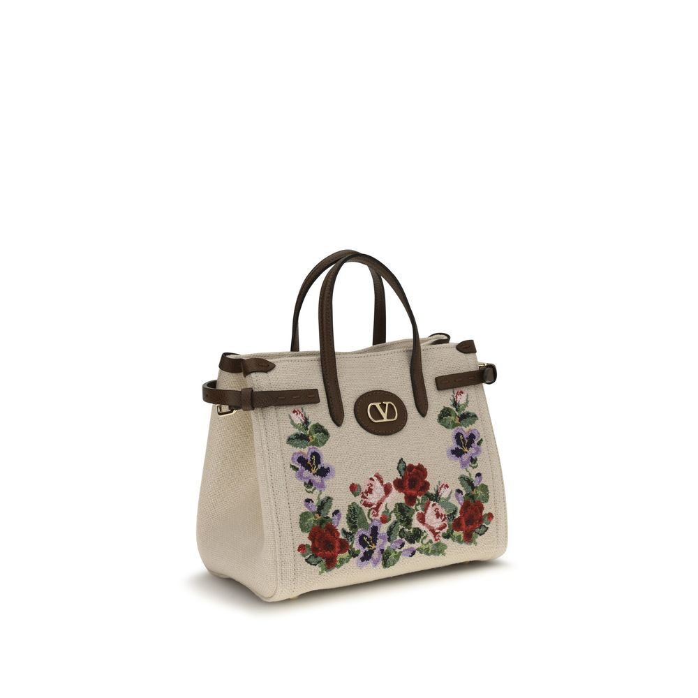 Bolso shopping Antibes pequeño en lino bordado