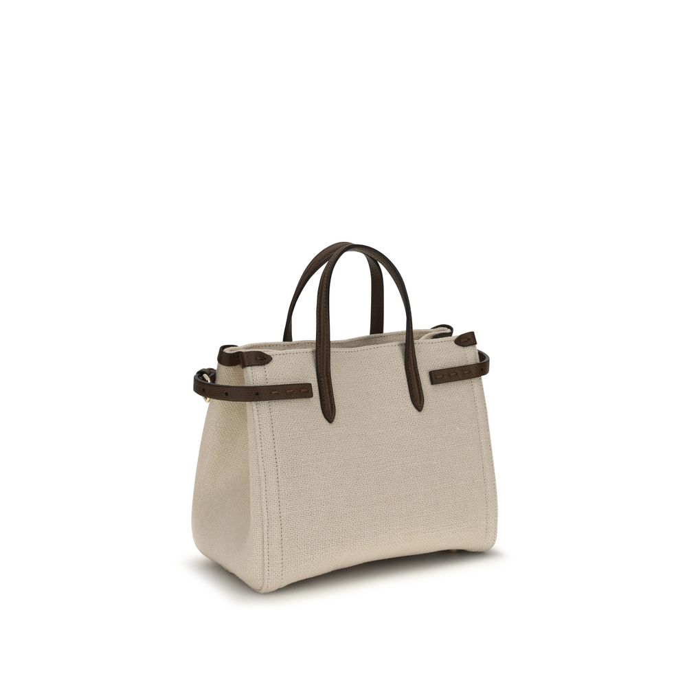 Bolso shopping Antibes pequeño en lino bordado
