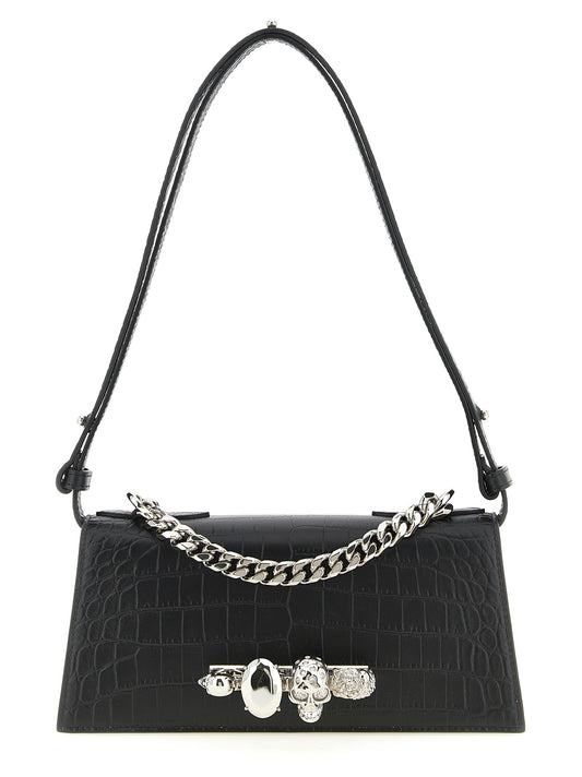 Jewelled Mini Bag in Croc-Embossed Calfskin