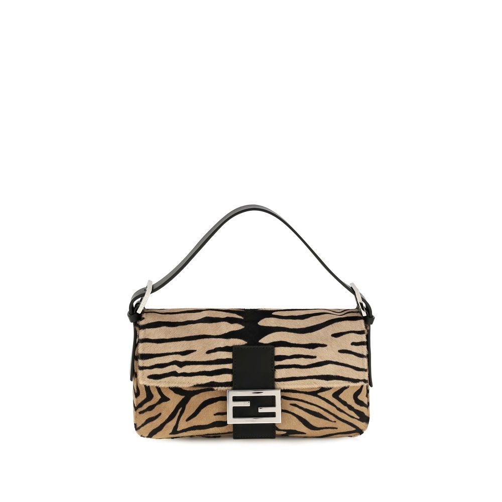Sac porté épaule Baguette 26424 en cuir façon poulain imprimé tigre