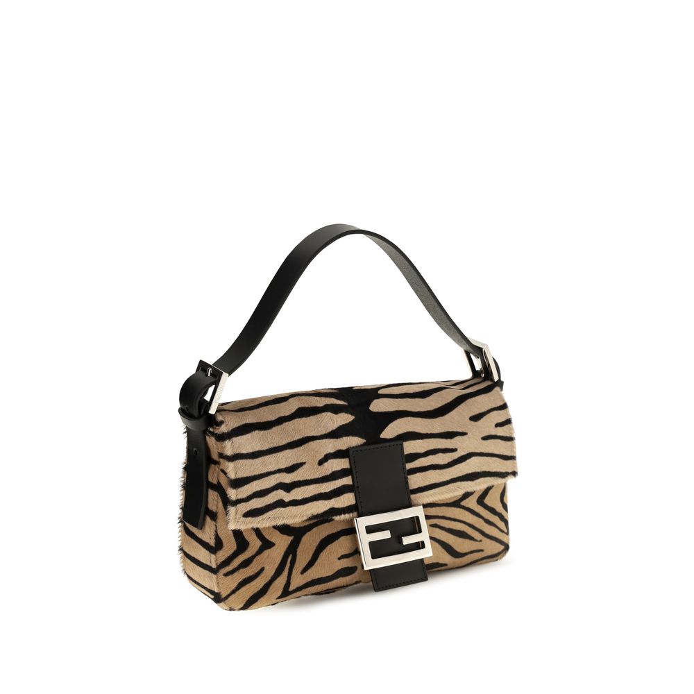Sac porté épaule Baguette 26424 en cuir façon poulain imprimé tigre