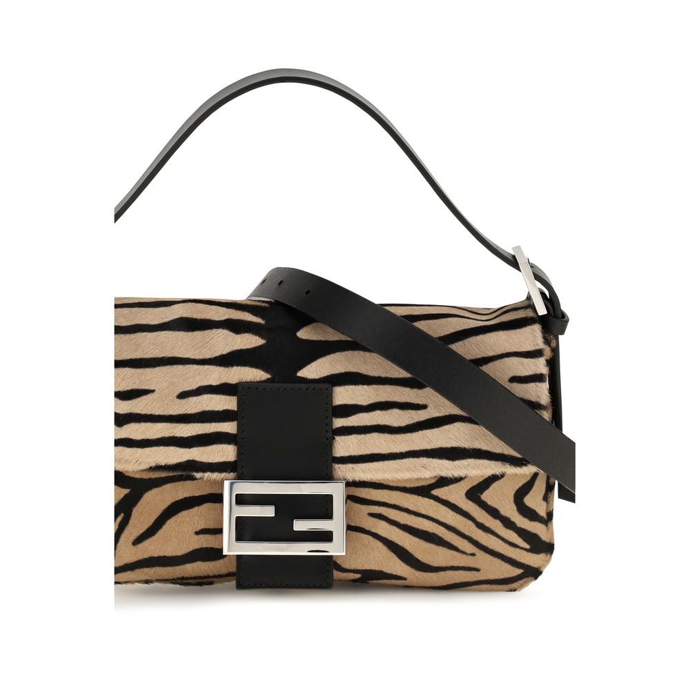 Sac porté épaule Baguette 26424 en cuir façon poulain imprimé tigre