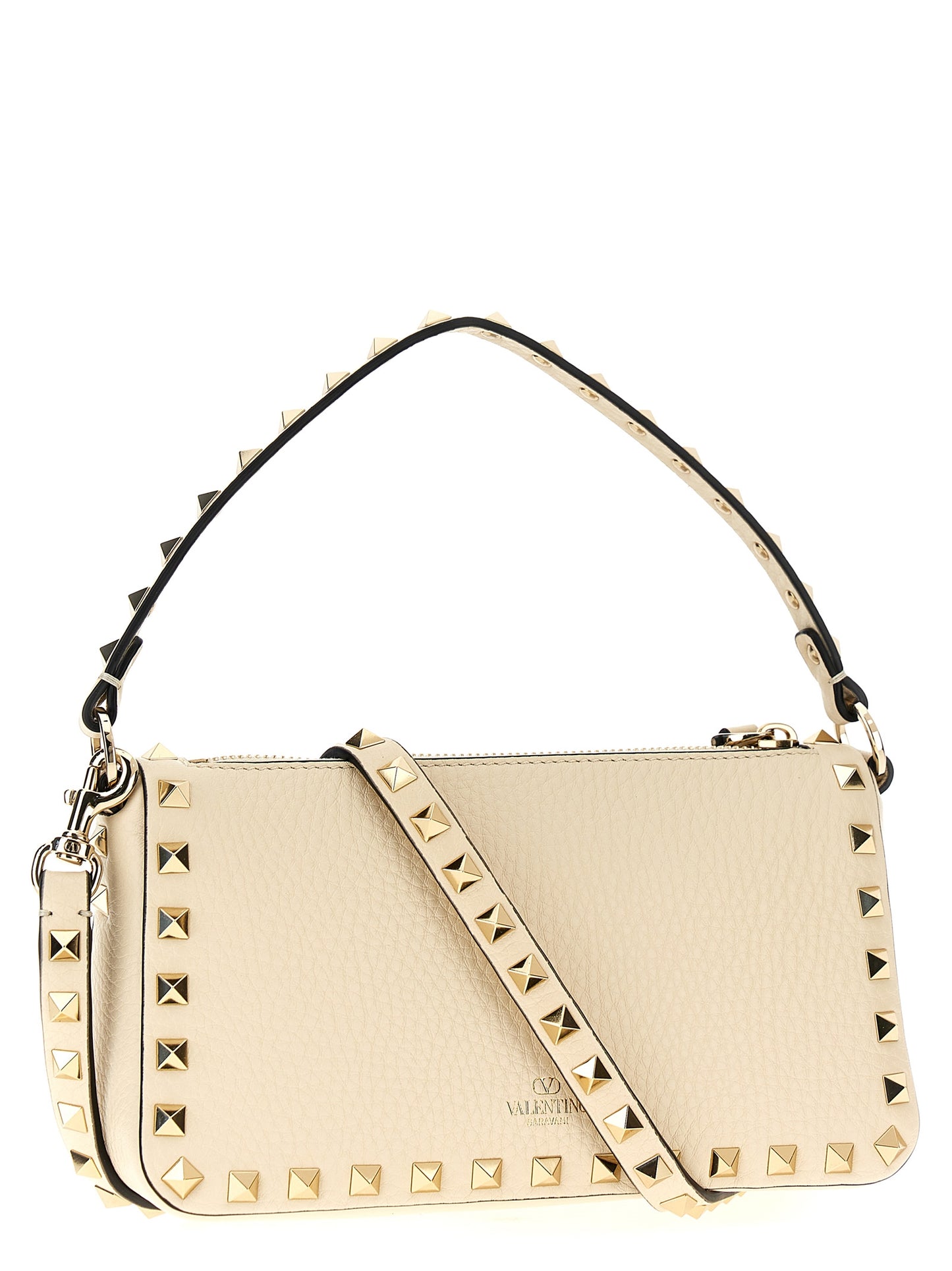 Bolso bandolera Rockstud pequeño en piel de becerro