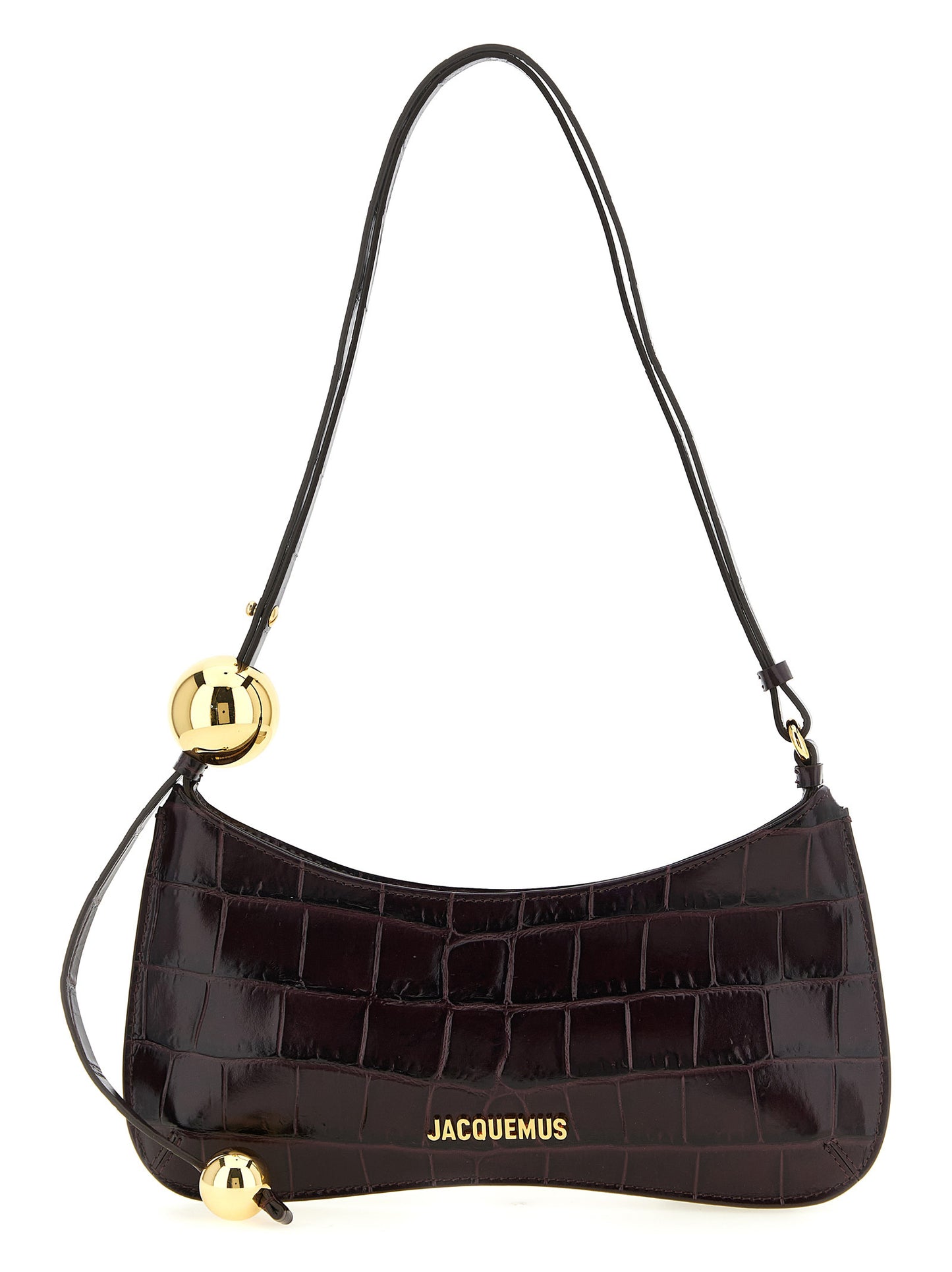 Le sac Bisou Perle en cuir de veau embossé crocodile