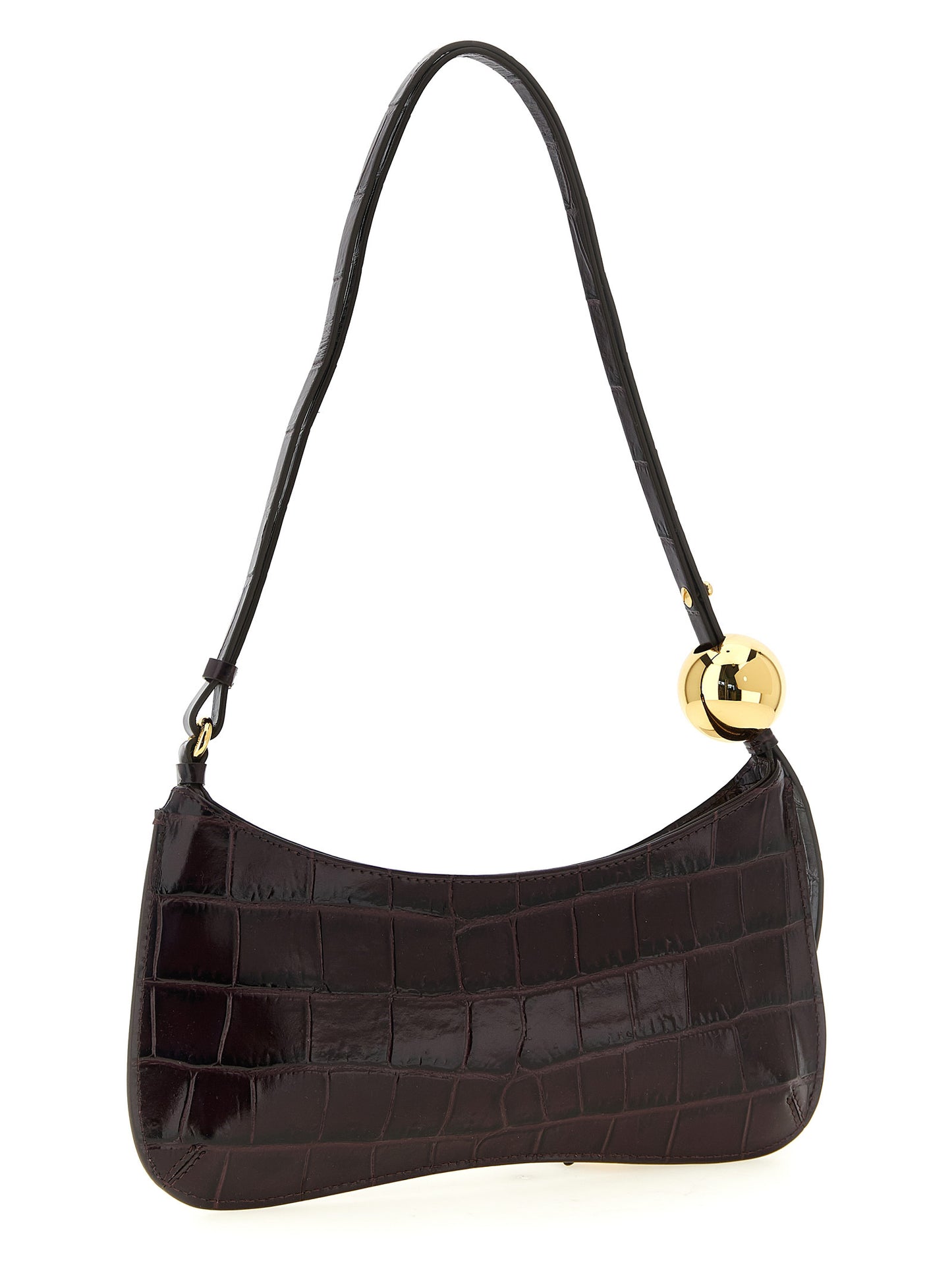 Le sac Bisou Perle en cuir de veau embossé crocodile