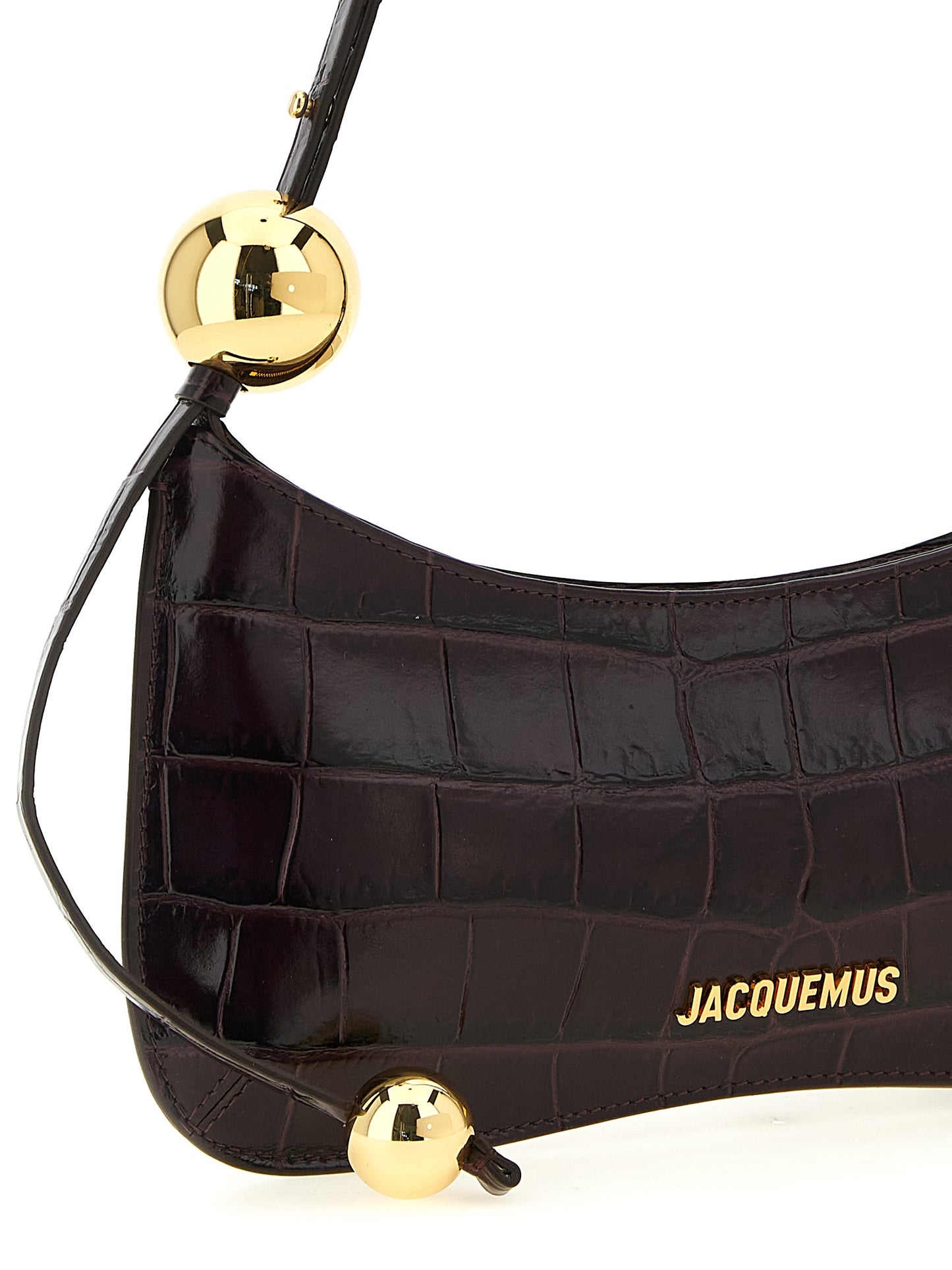 Le sac Bisou Perle en cuir de veau embossé crocodile