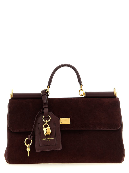 Sac porté main My Sicily moyen en cuir de veau refendu