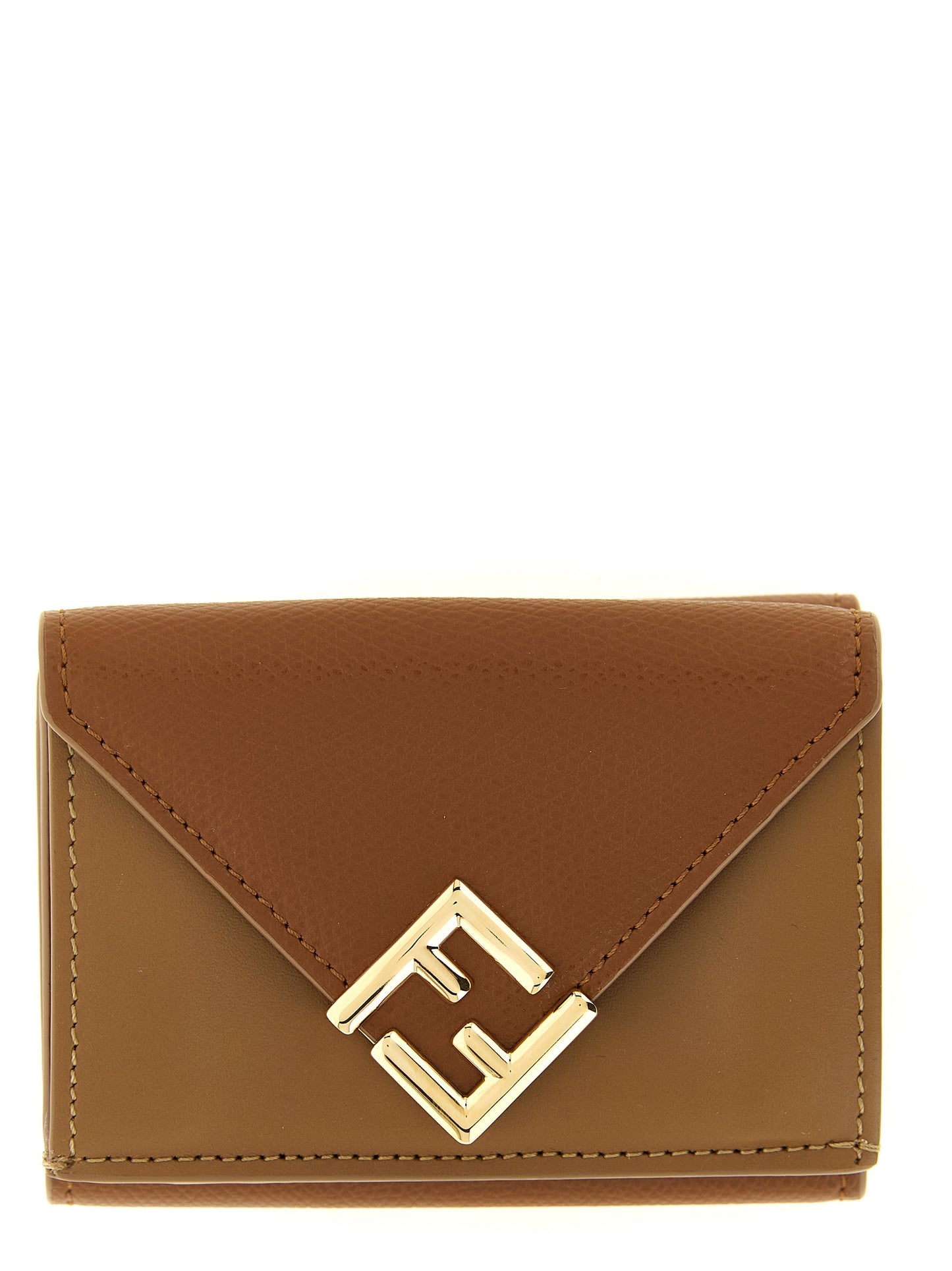 Micro cartera tríptica FF Diamonds en piel de becerro