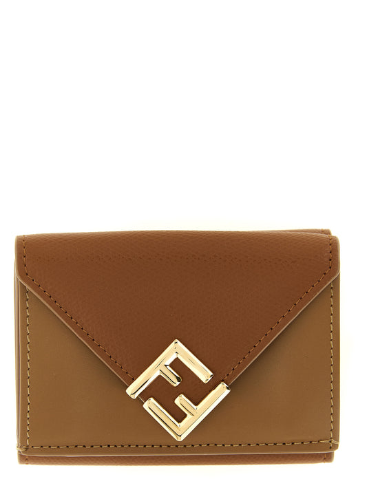Micro cartera tríptica FF Diamonds en piel de becerro
