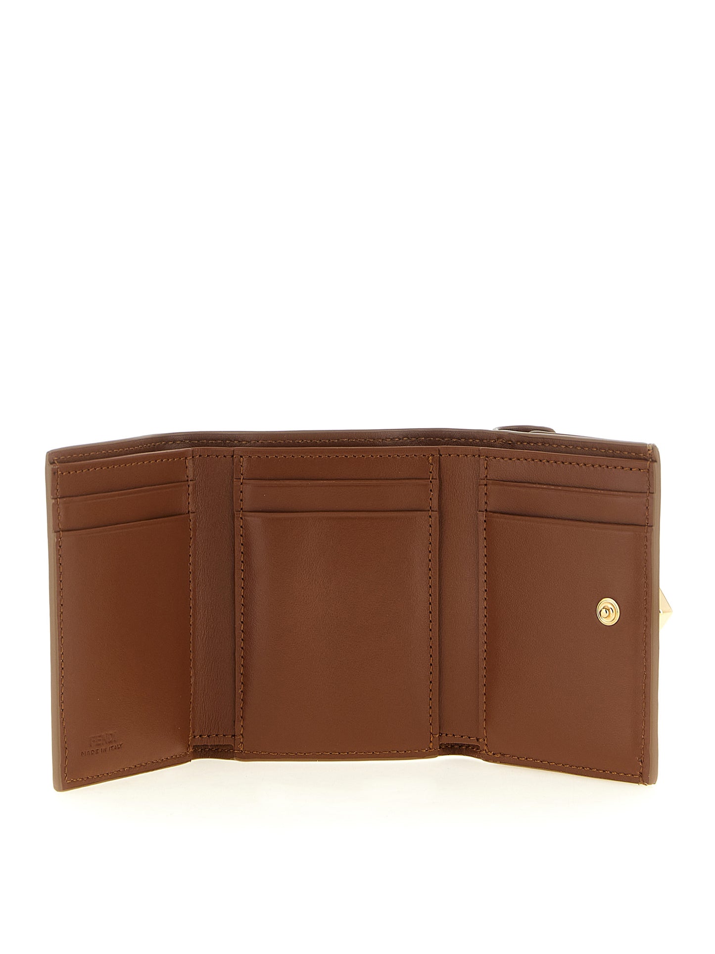 Micro cartera tríptica FF Diamonds en piel de becerro