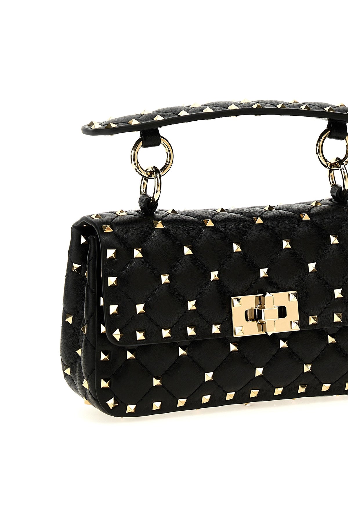 Bolso al hombro Rockstud Spike pequeño en piel napa