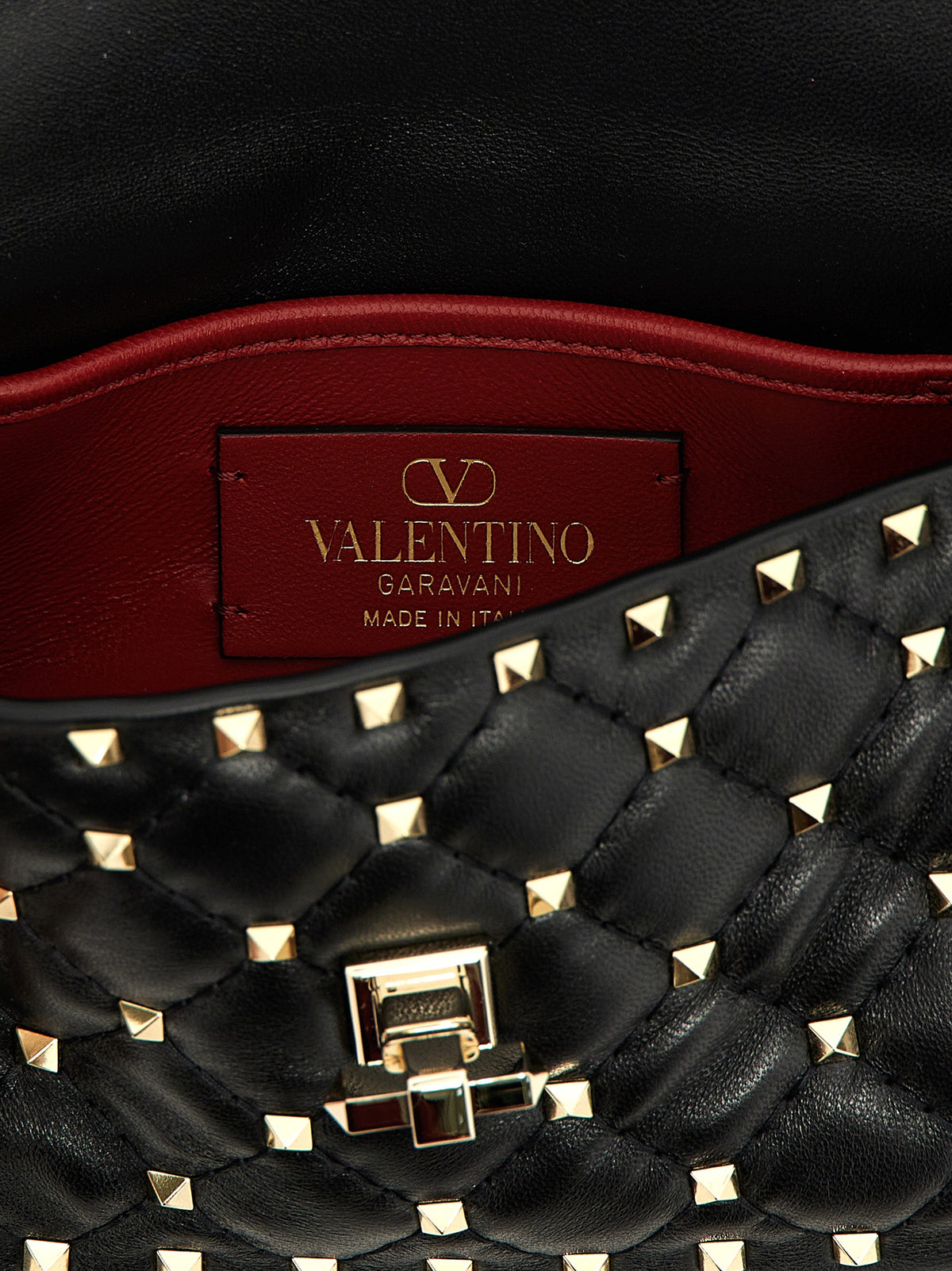 Bolso al hombro Rockstud Spike pequeño en piel napa