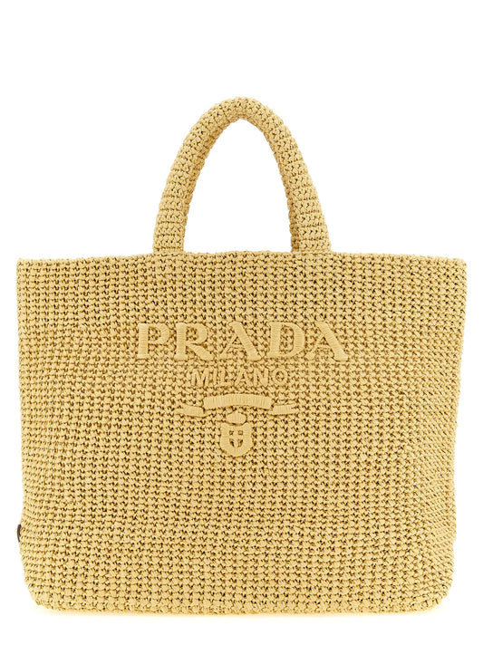 Bolso tote de crochet en tejido efecto rafia