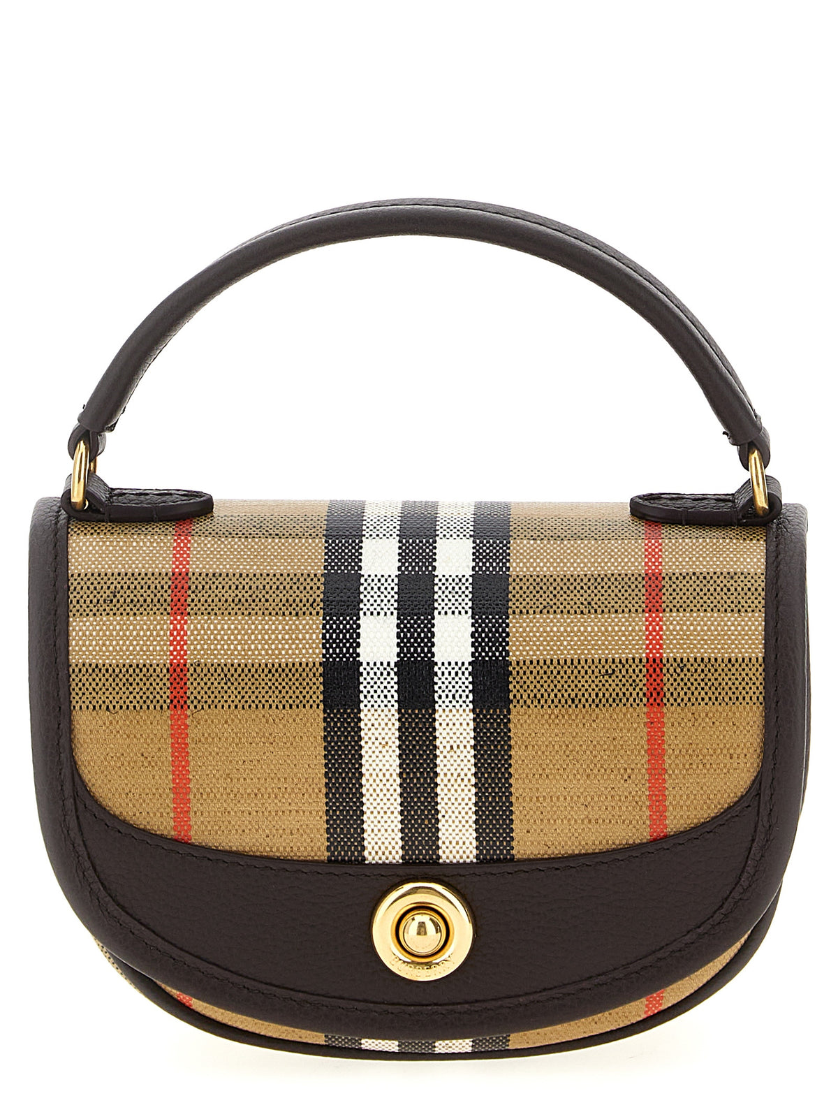 Mini bolso bandolera Highlands en algodón-lino y piel de becerro