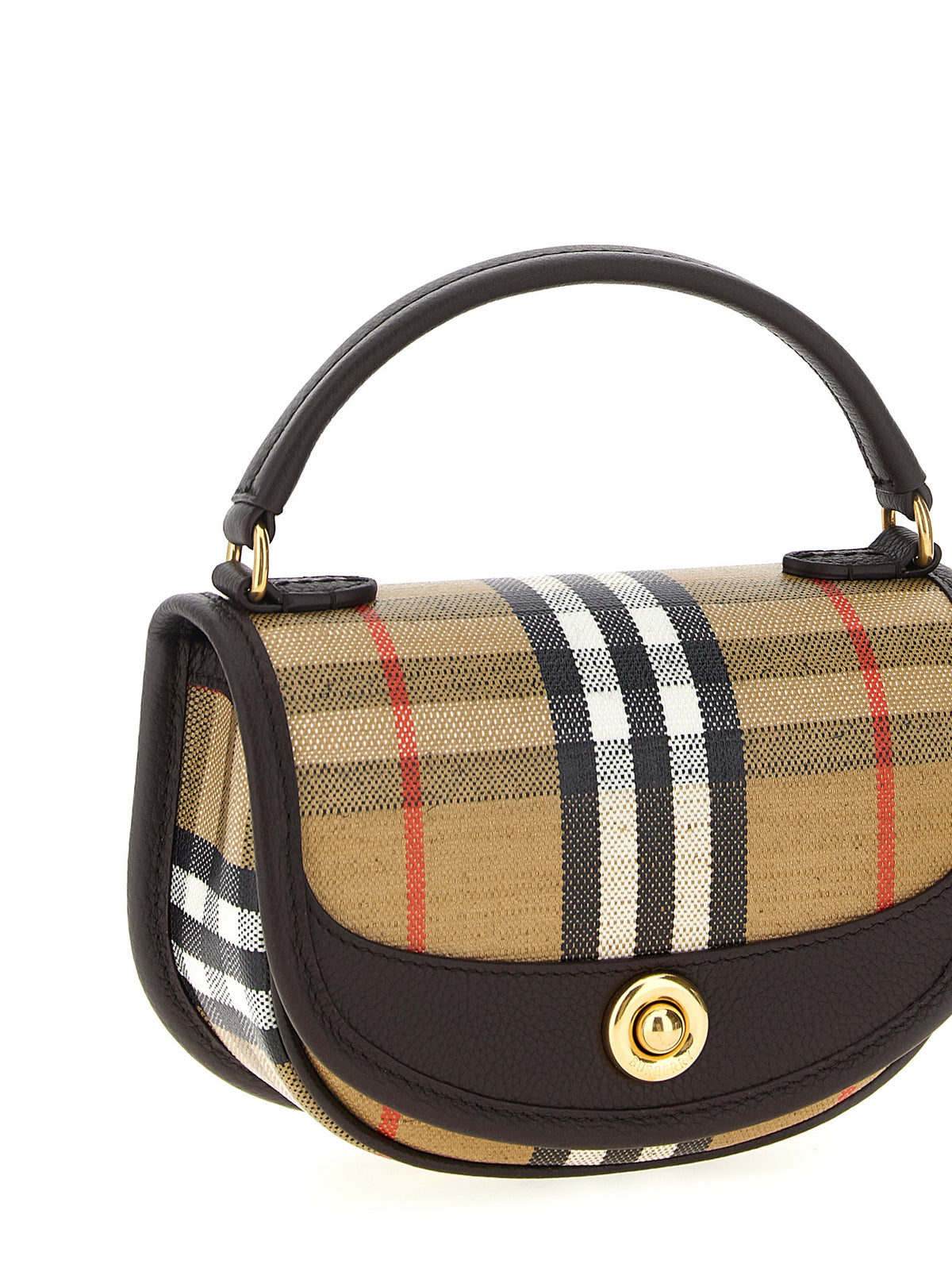 Mini bolso bandolera Highlands en algodón-lino y piel de becerro