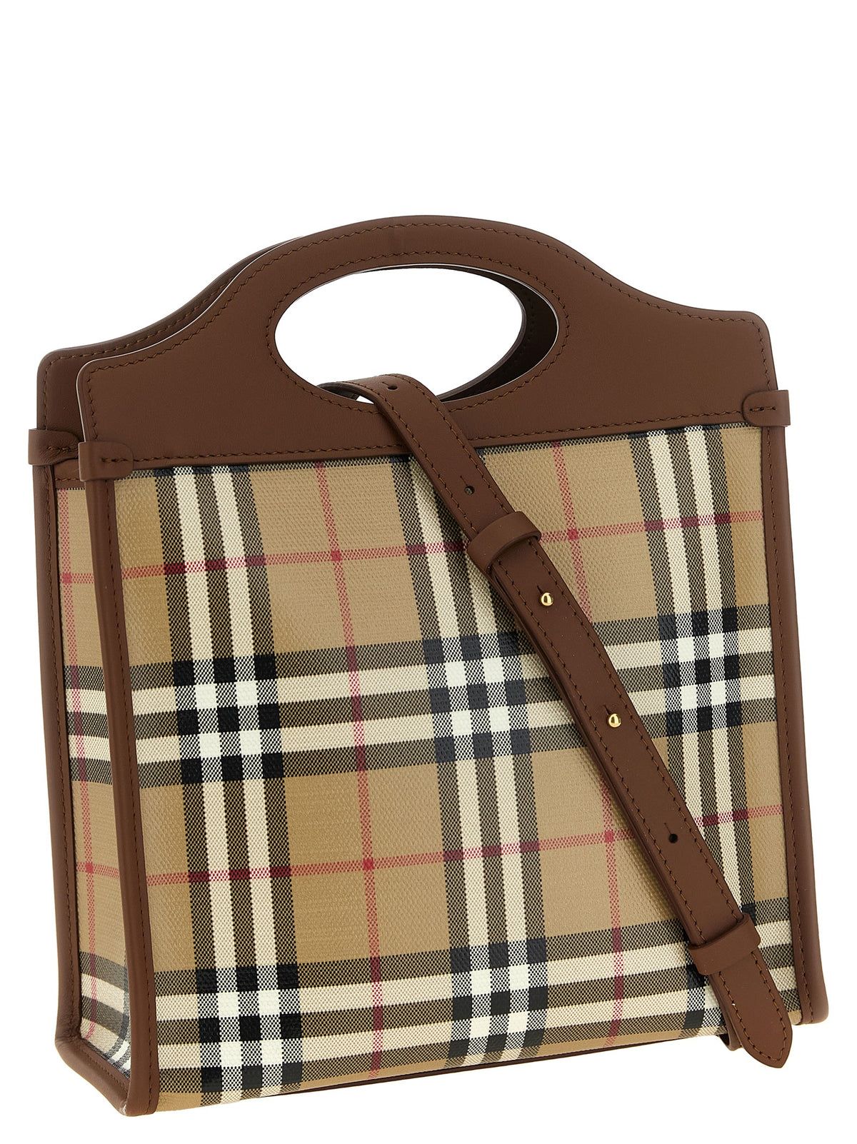 Mini bolso Pocket en algodón y piel de becerro