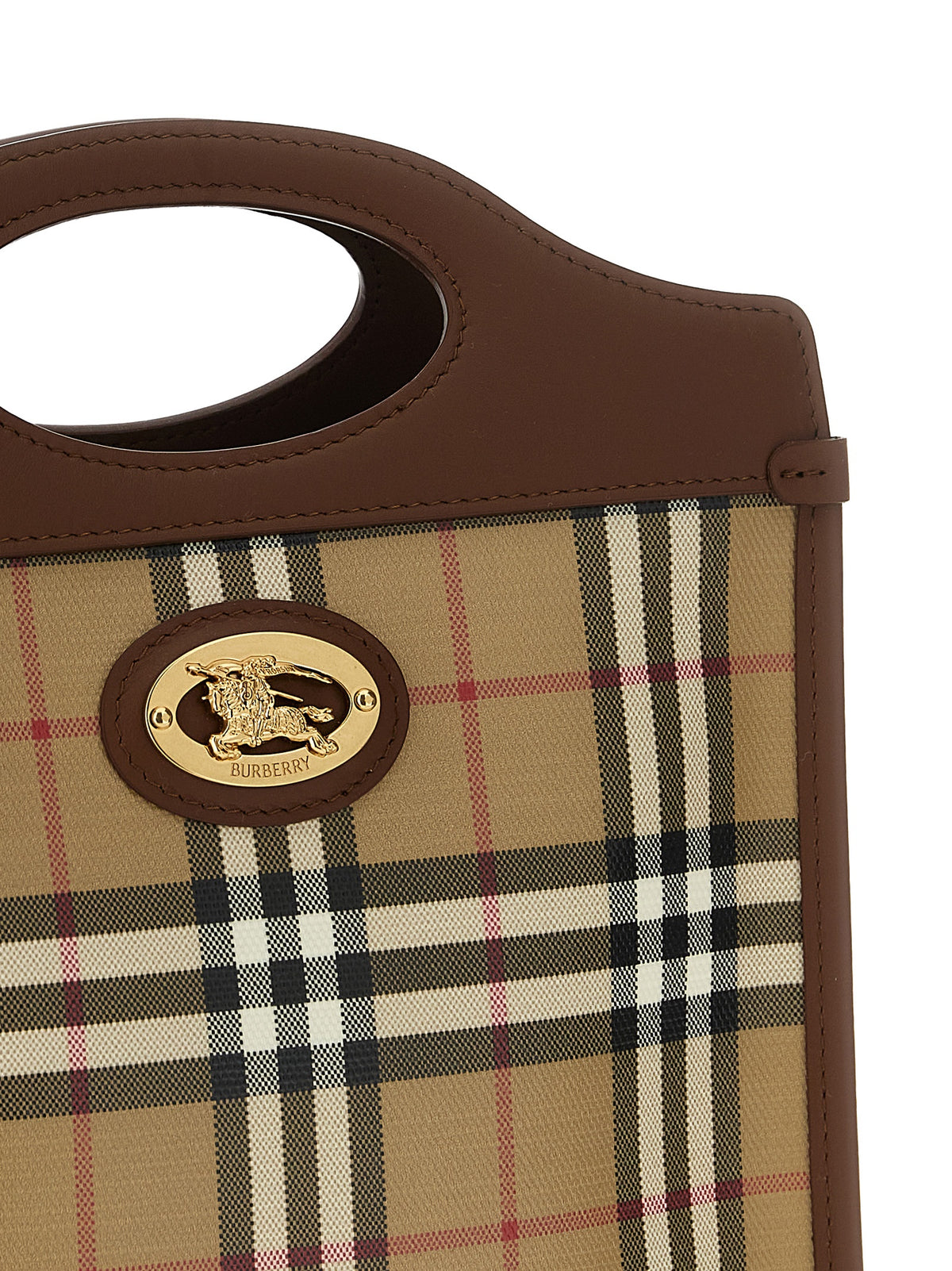 Mini bolso Pocket en algodón y piel de becerro