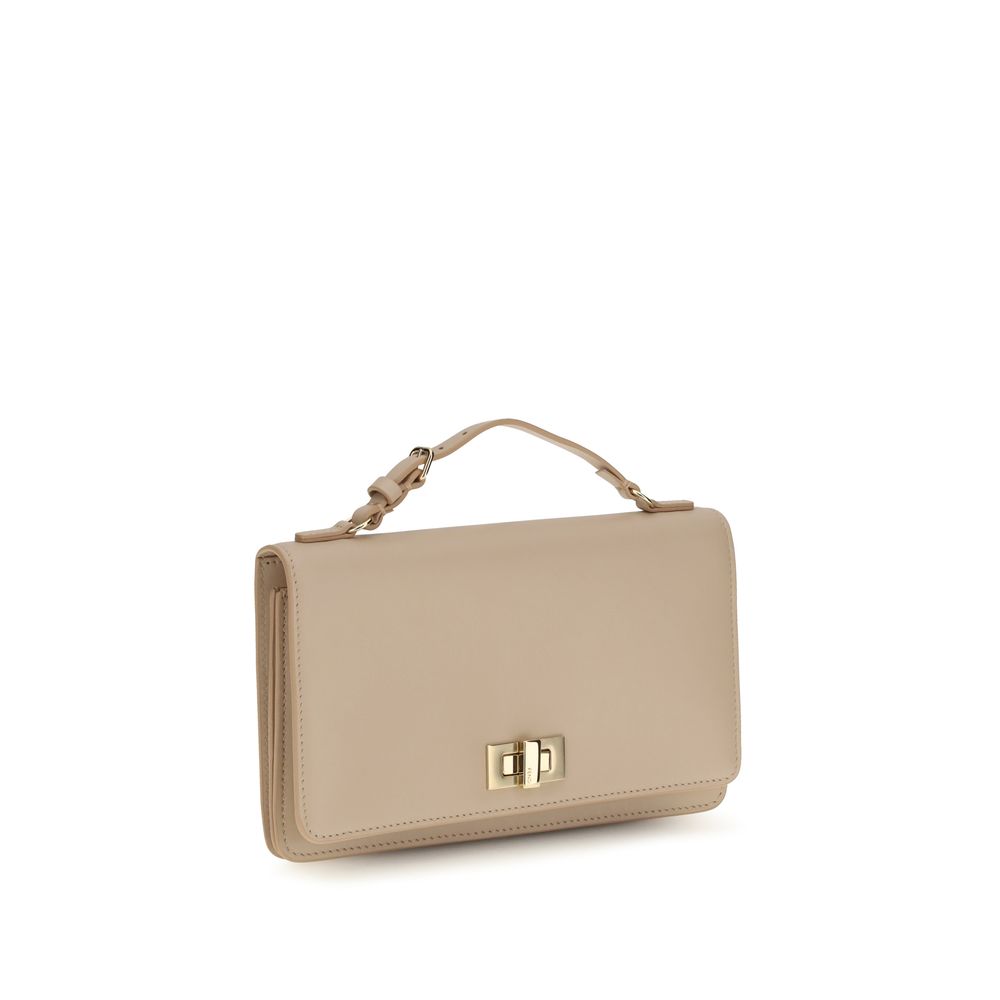 Cartera con cadena Peekaboo en piel de becerro