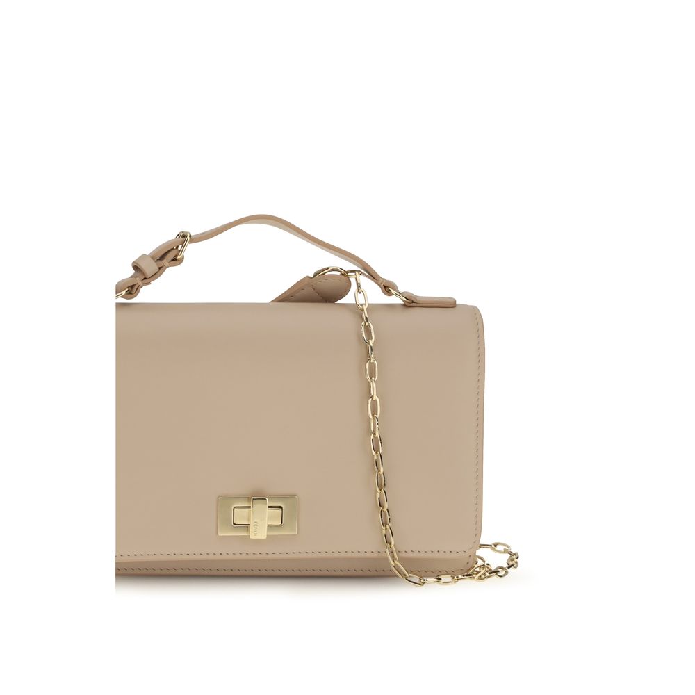 Cartera con cadena Peekaboo en piel de becerro