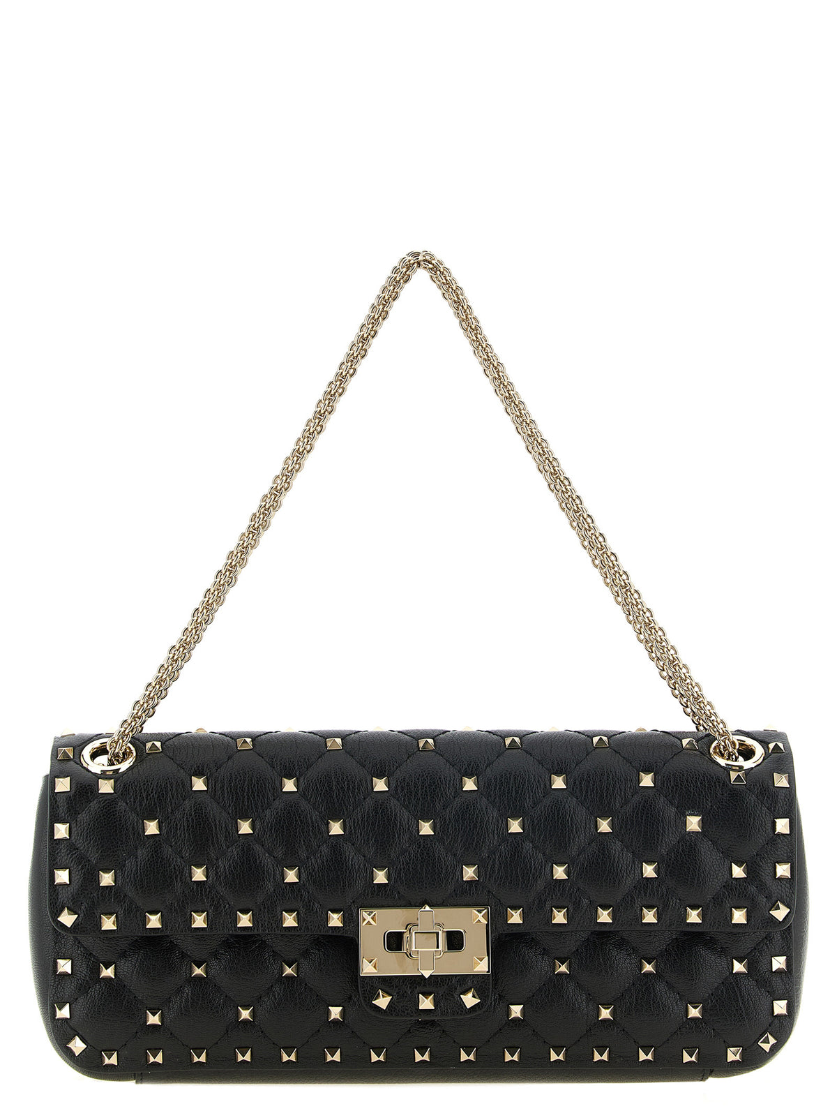 Bolso al hombro Rockstud Spike mediano en piel de cabrito