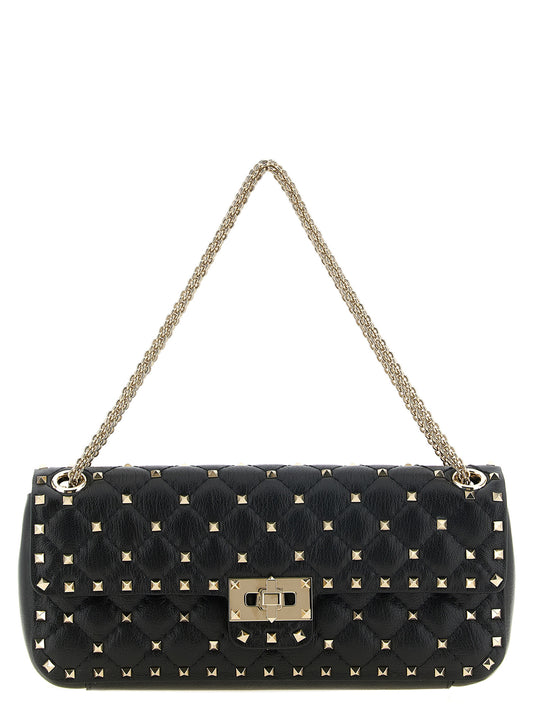 Bolso al hombro Rockstud Spike mediano en piel de cabrito
