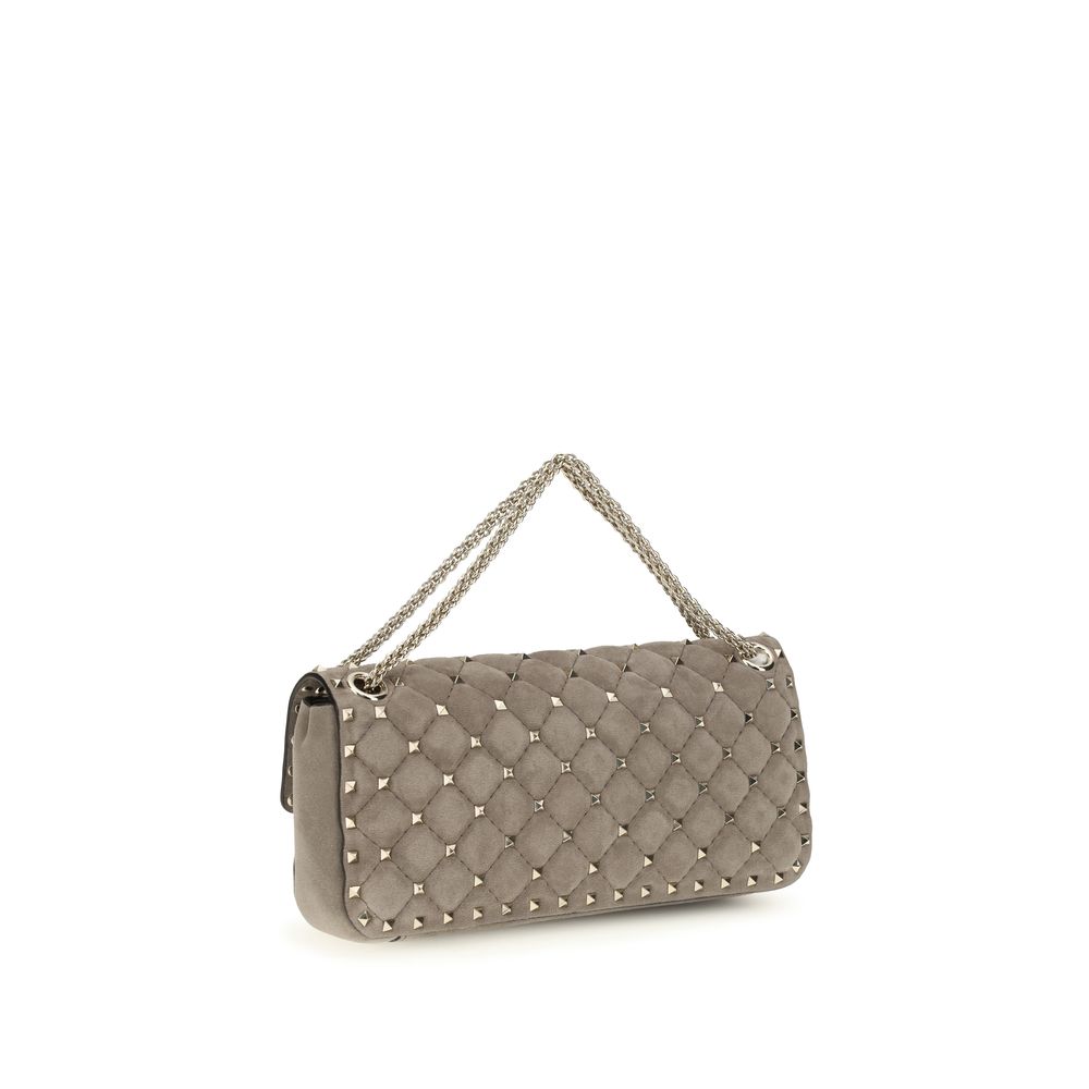 Bolso al hombro Rockstud Spike mediano en ante