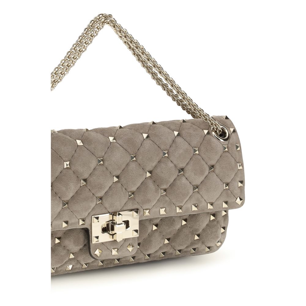 Bolso al hombro Rockstud Spike mediano en ante