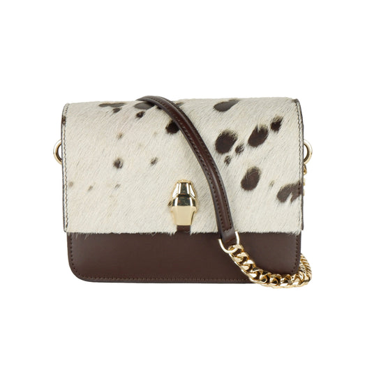 Calf Hair and Leather Medium Shoulder Bag