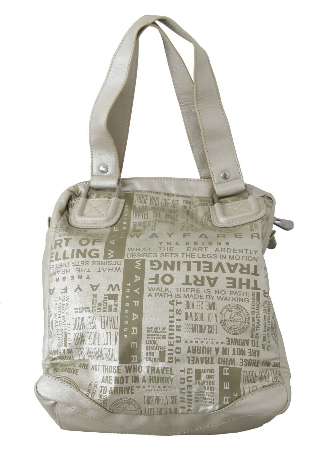 Fabric Shoulder Bag in Beige
