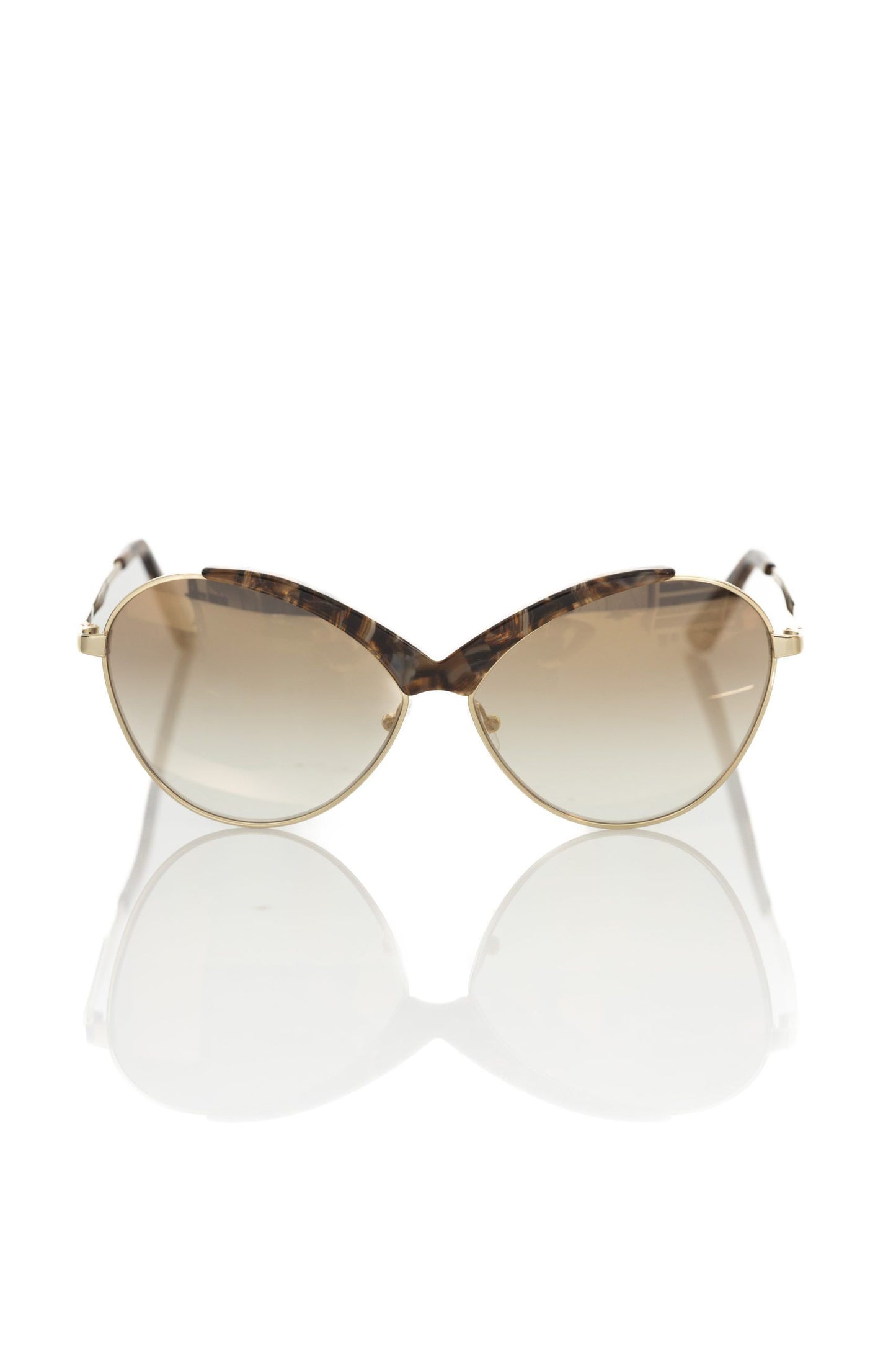 Lunettes de soleil beige métallisées pour femme