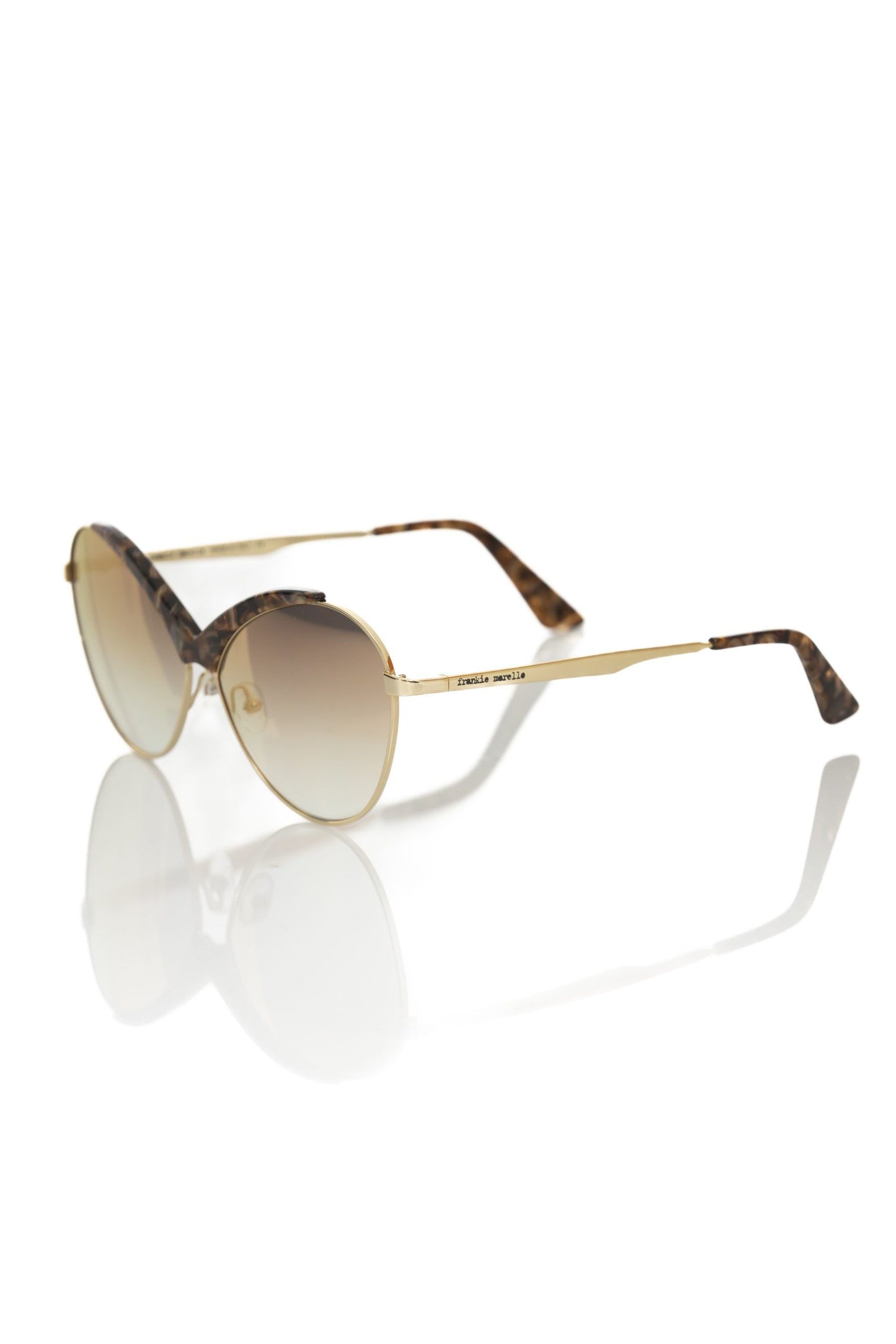 Lunettes de soleil beige métallisées pour femme