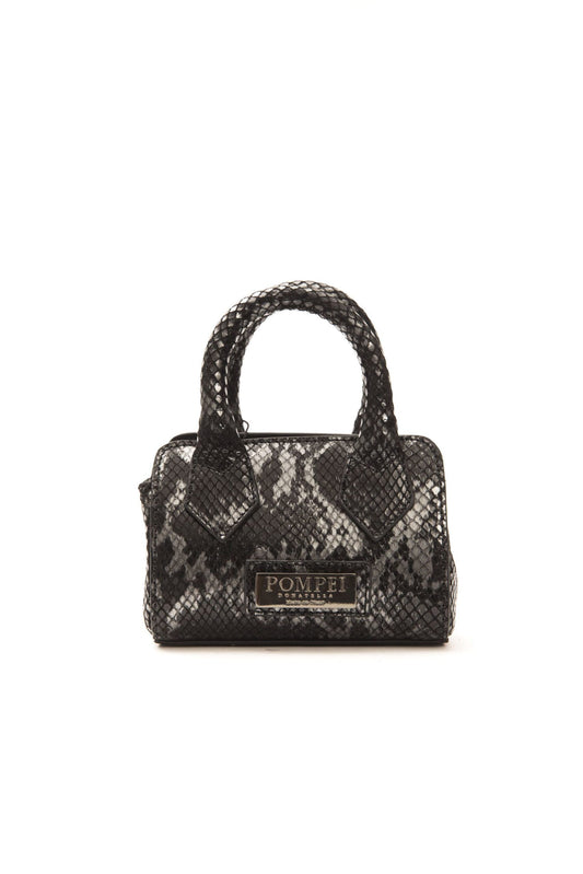 Mini Tote Handbag in Python Print Leather