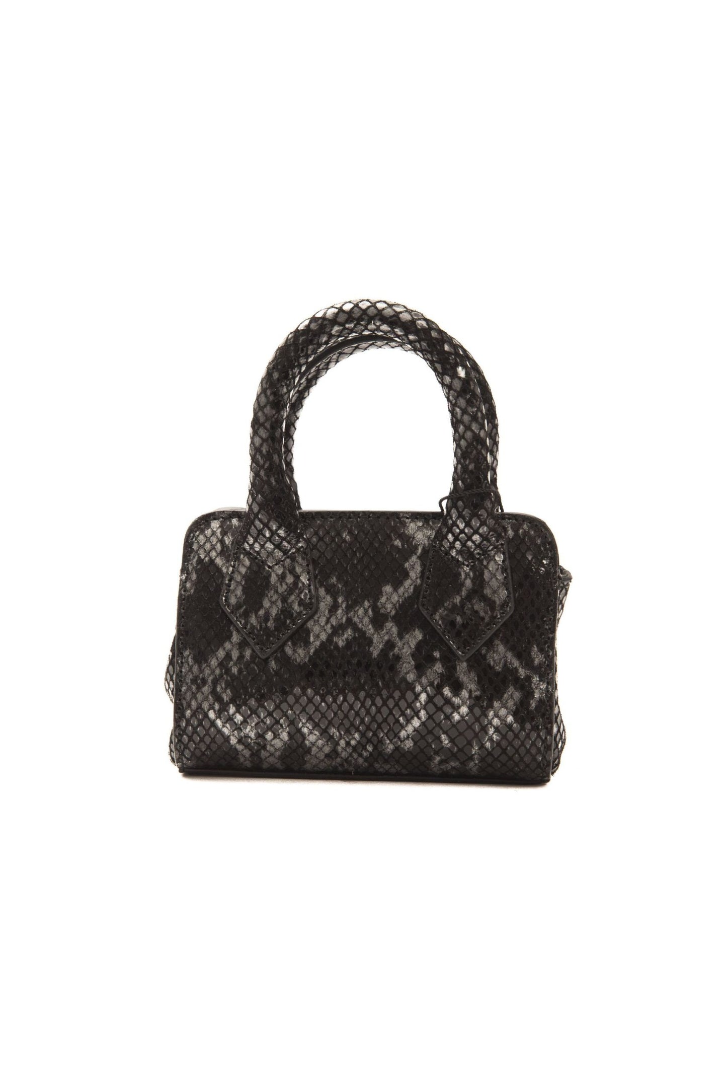 Mini Tote Handbag in Python Print Leather