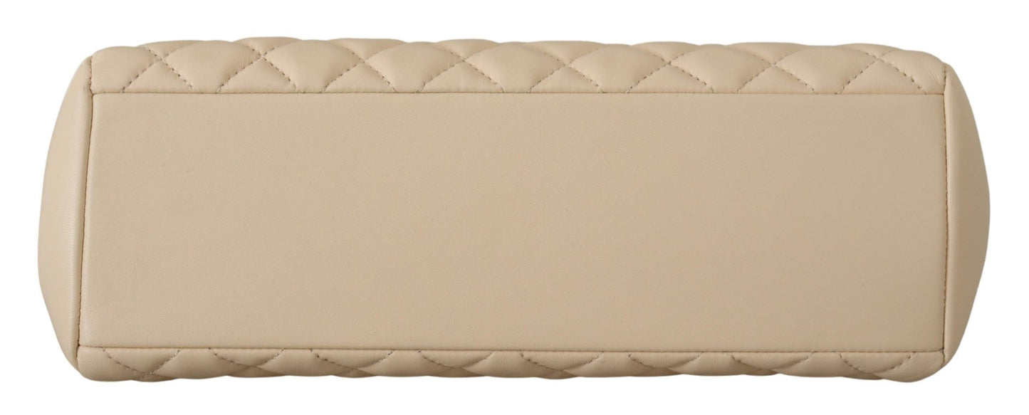 Elegante bolso tote de piel napa acolchada