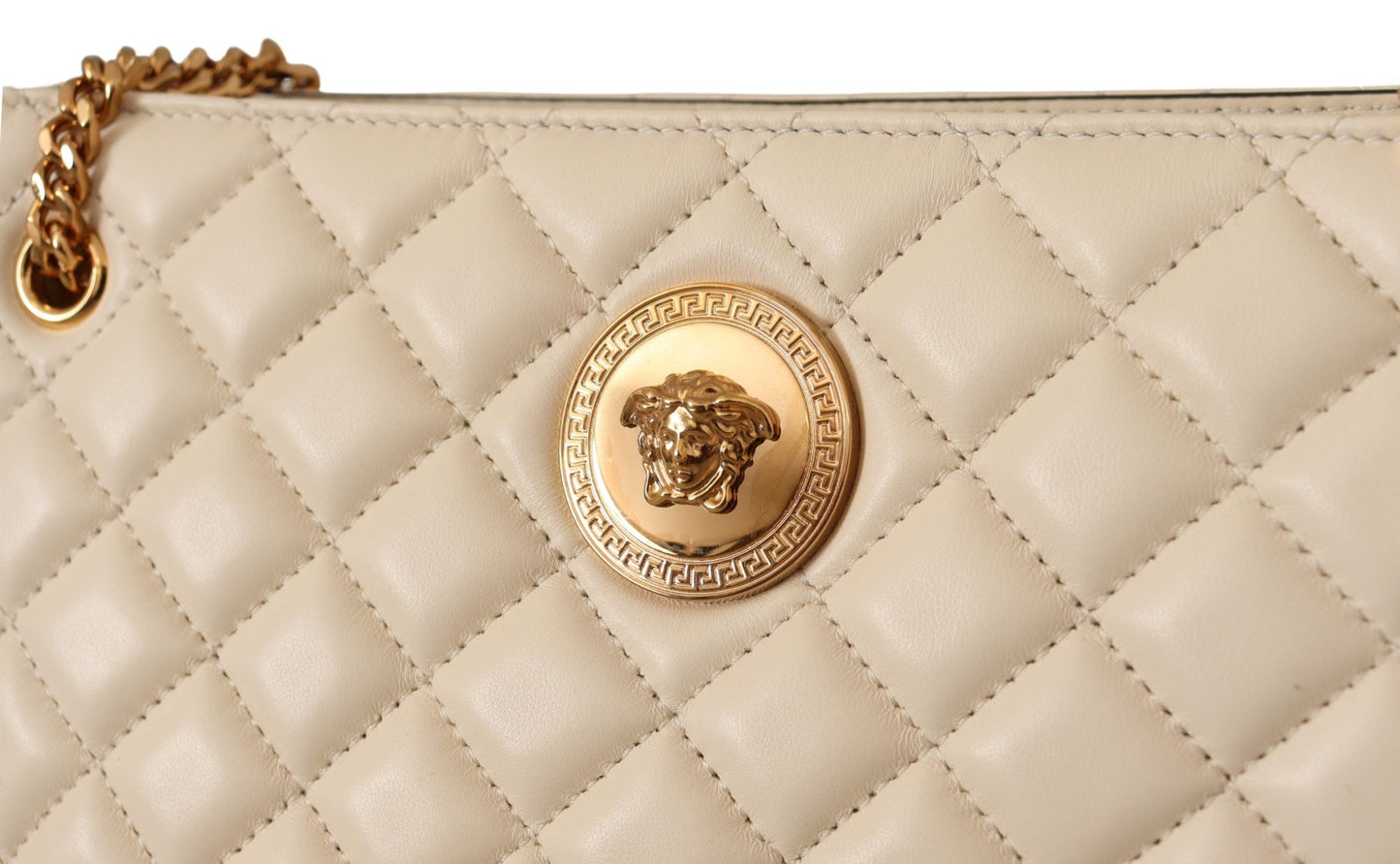 Elegante bolso tote de piel napa acolchada