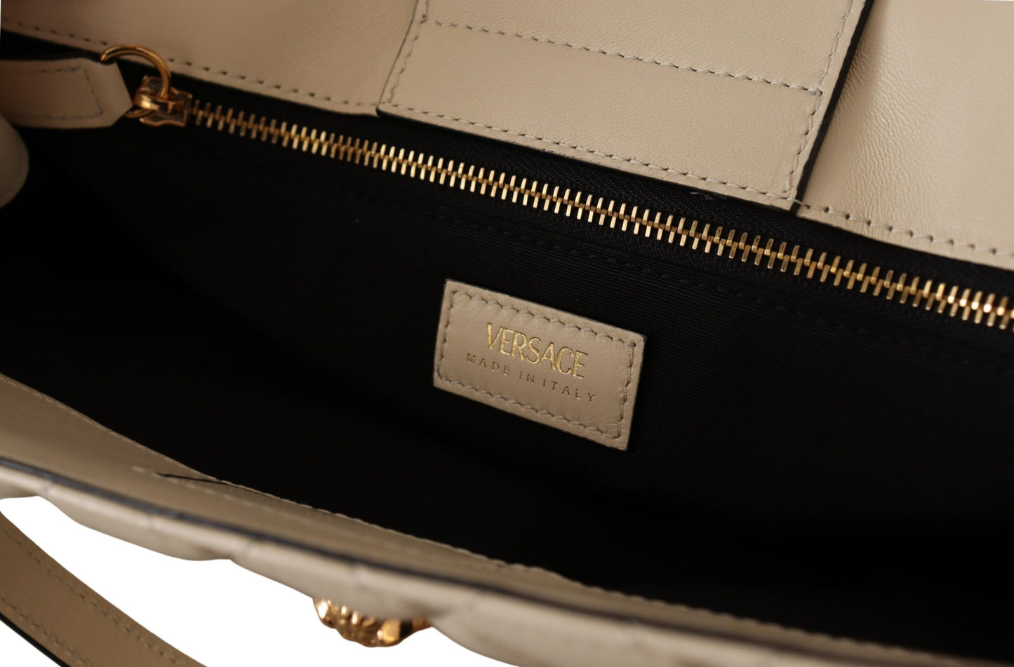 Elegante bolso tote de piel napa acolchada