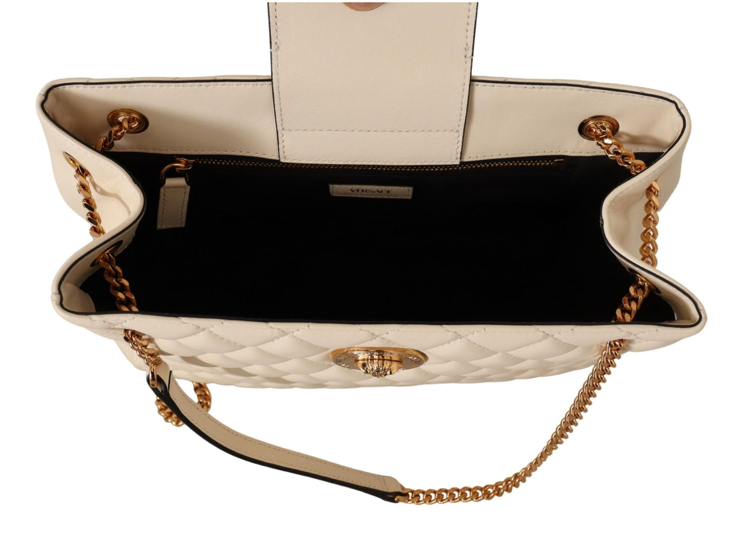 Elegante bolso tote de piel napa acolchada
