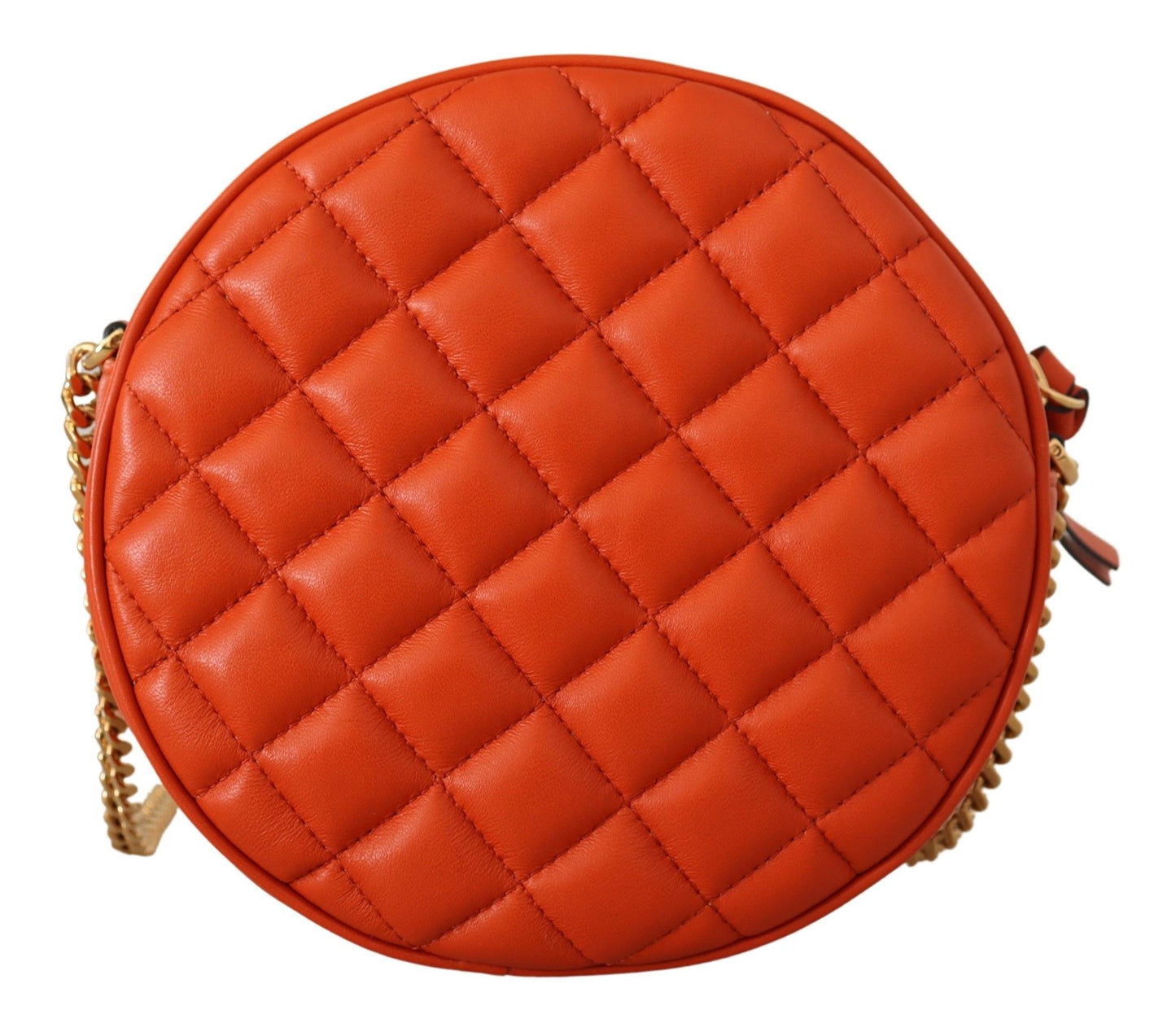 Elegante bolso bandolera redondo de piel napa